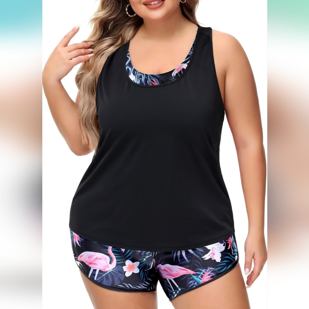 NWT Nleyook Plus Size Swim Tank Top